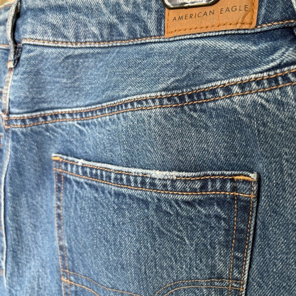 American Eagle Mom Straight Jeans Size 10 High Rise Tapered Vintage Blue - Picture 6 of 12